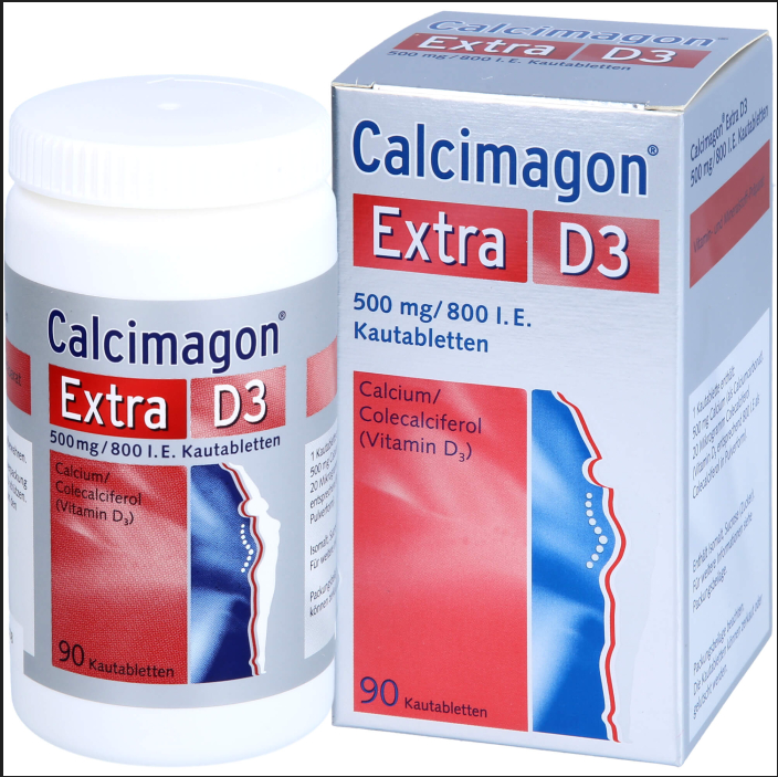 Calcimagon® Extra D3, 500 mg / 800 I.E., 90 chewable tabs